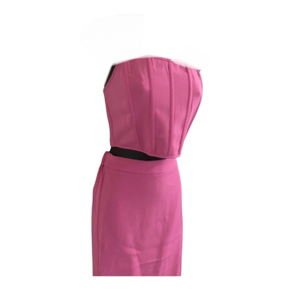 Sincerely Jules pink strapless bustier top & midi skirt set size small brand new - Picture 9 of 12